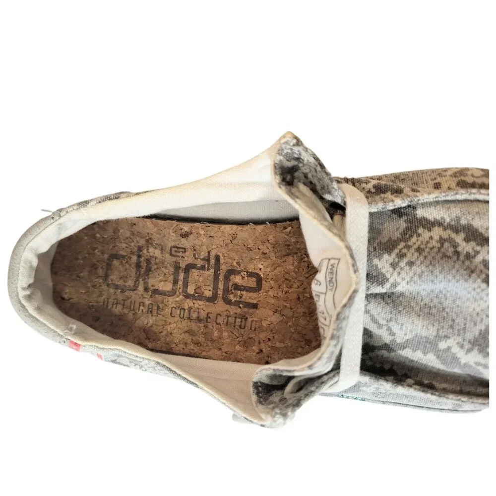 HEY DUDE Wendy Jungle Grey Washable Slip-On Shoes - Women's Size 6